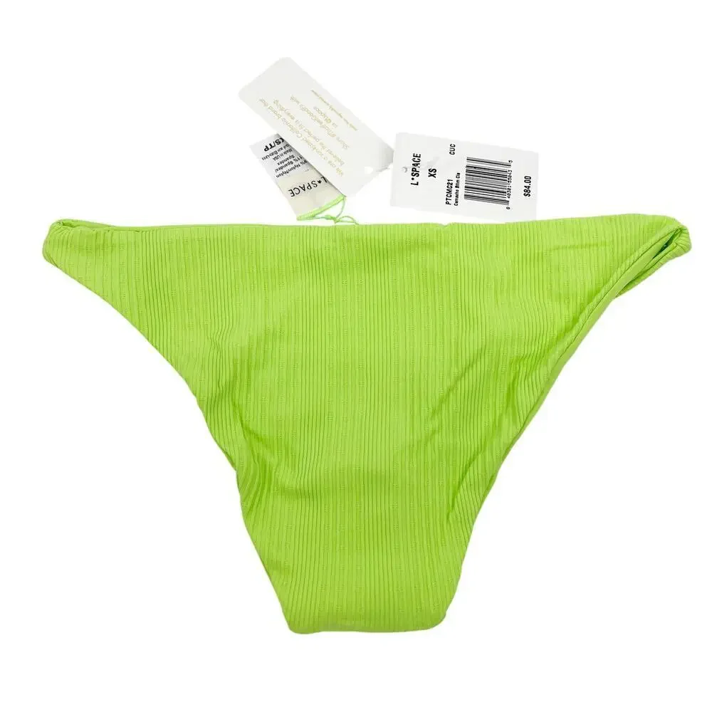 L*Space The Camacho Bikini Bottoms Low Rise Cucumber Green Size XS NEW with tags